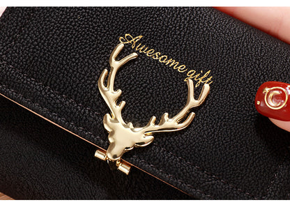 2022 Korean Style Short Wallet Spring New Fashion Frosted Fawn Women's Bag Multi Card Holder Clutch Coin Purse