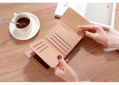 2022 Korean Style Short Wallet Spring New Fashion Frosted Fawn Women's Bag Multi Card Holder Clutch Coin Purse