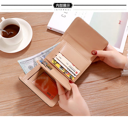 2022 Korean Style Short Wallet Spring New Fashion Frosted Fawn Women's Bag Multi Card Holder Clutch Coin Purse