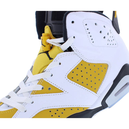 For for Air for 6 Retro Unisex Basketball Shoes White/Yellow Ochre/Black Color Summer Spring Season PU Made in China