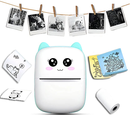Mini Portable Thermal Printer - Instant Print, Compatible with iOS/Android, for Photos, Labels, Notes, Wireless, USB Charging