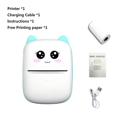 Mini Portable Thermal Printer - Instant Print, Compatible with iOS/Android, for Photos, Labels, Notes, Wireless, USB Charging