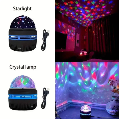 Galaxy Star Projector Night Light 7-Color Water Ripple and Aurora | ৭-রঙের গ্যালাক্সি স্টার প্রজেক্টর নাইট লাইট