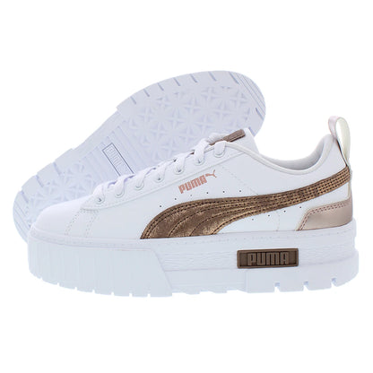 For Mayze Glam Women's Shoes White/Dark Clove Authentic 100% Mesh Upper Lightweight Cushioned Evergreen Illuminated Made China