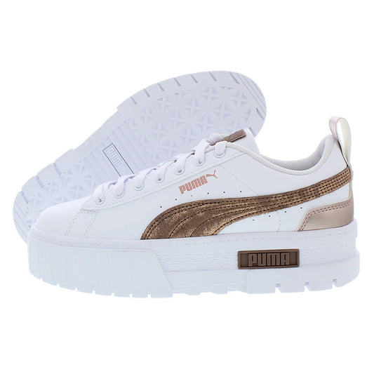 For Mayze Glam Women's Shoes White/Dark Clove Authentic 100% Mesh Upper Lightweight Cushioned Evergreen Illuminated Made China