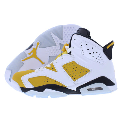 For for Air for 6 Retro Unisex Basketball Shoes White/Yellow Ochre/Black Color Summer Spring Season PU Made in China