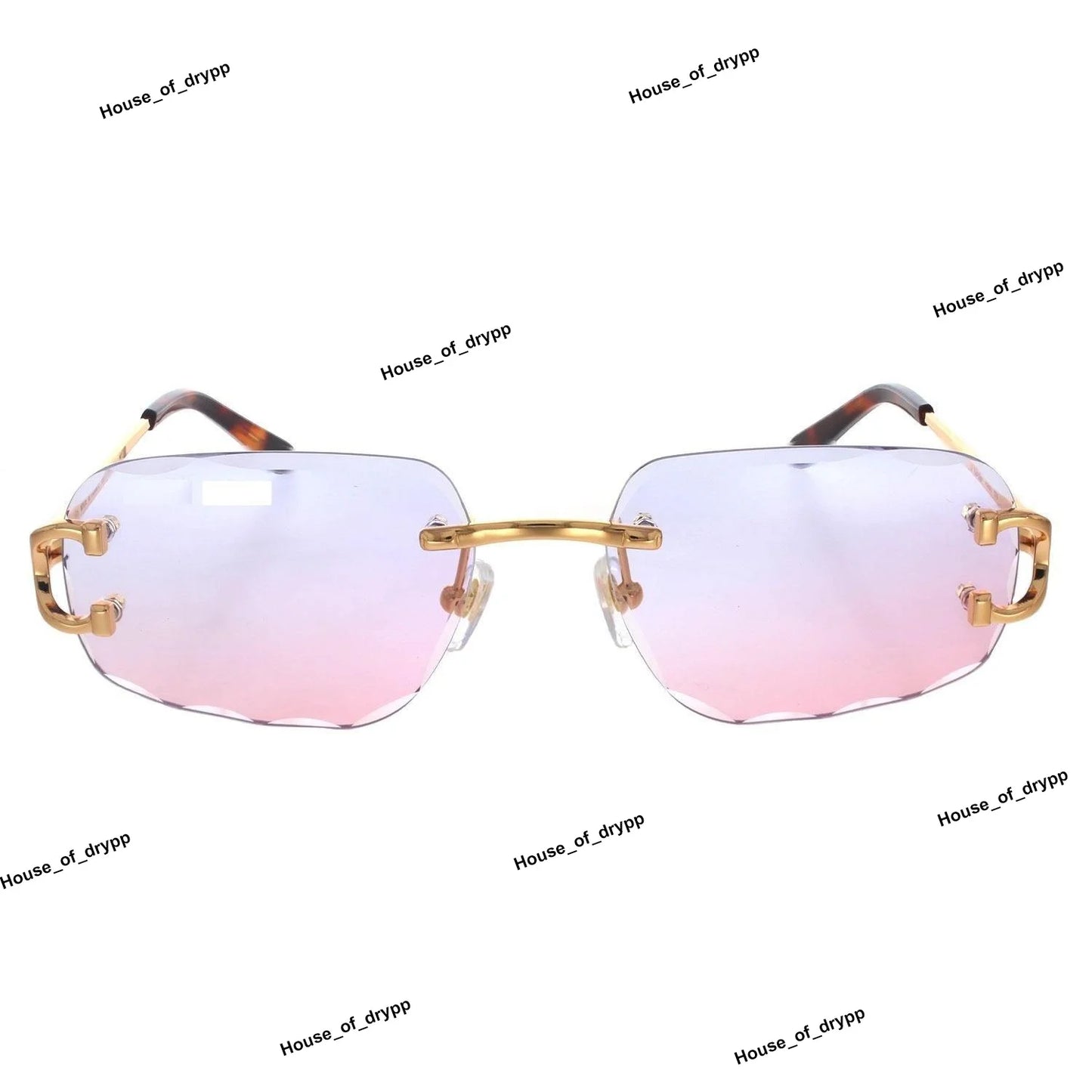 Rhodium Plated Frame Solid Lens Lightweight UV Protection Rimless Luxury Sunglasses Modern Design Unisex Youth Fashion Trendy