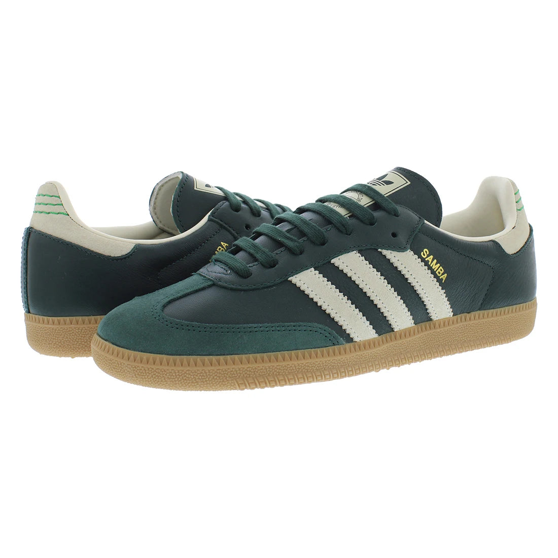 For Originals Women's Walking Shoes Green/Taupe Leather Upper Round Toe Breathable Lace-Up Casual Sneakers All Seasons