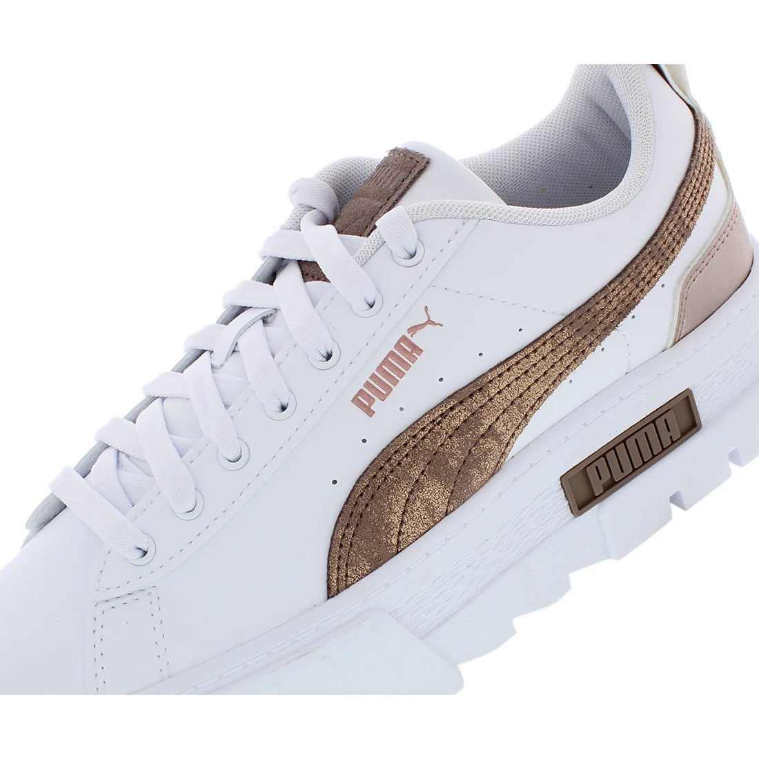 For Mayze Glam Women's Shoes White/Dark Clove Authentic 100% Mesh Upper Lightweight Cushioned Evergreen Illuminated Made China