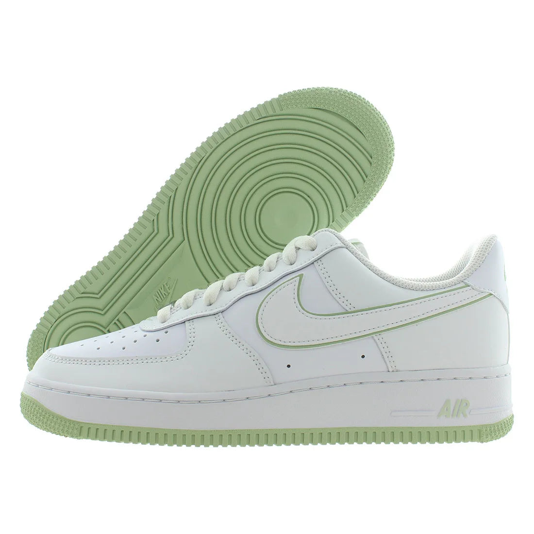For for Force 1 '07 Unisex Retro Shoes White/Honeydew/White Height Increasing Fashionable Mesh Lining for Walking