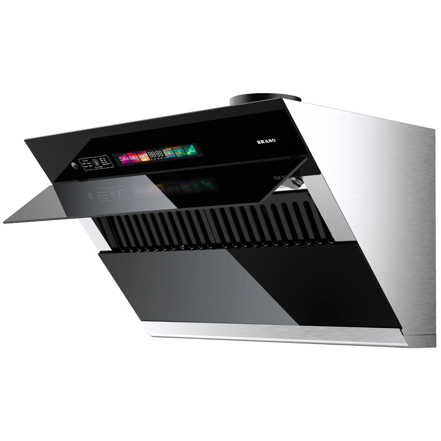 BRANO Under Cabinet Range Hood 30 inch, 900CFM Vent Hood with Voice/Gesture/Touch Control Control, Unique Side-Draft Design for Modern Kitchen, Ducted/Ductless Convertible