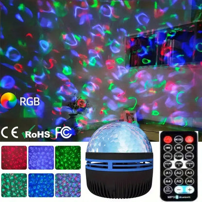 Galaxy Star Projector Night Light 7-Color Water Ripple and Aurora | ৭-রঙের গ্যালাক্সি স্টার প্রজেক্টর নাইট লাইট