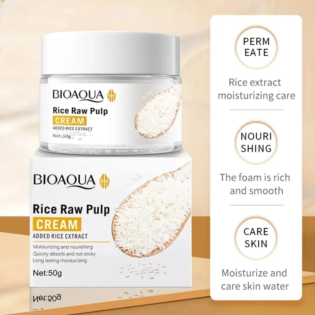 BIOAQUA Rice Raw Pulp Face Cream 50g | BIOAQUA রাইস র’ পাল্প হাইড্রেটিং ফেস ক্রি