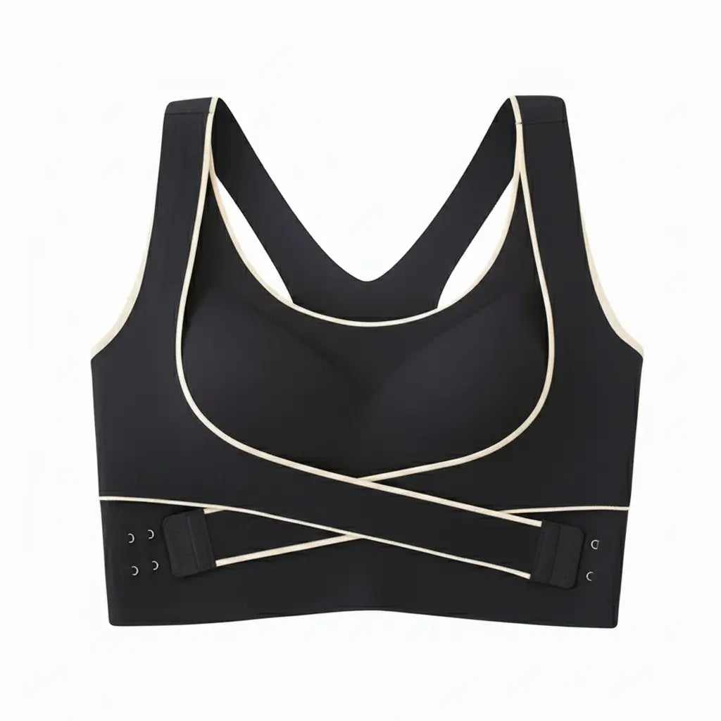 Black Crossover Push-up Support Bra | Shopander