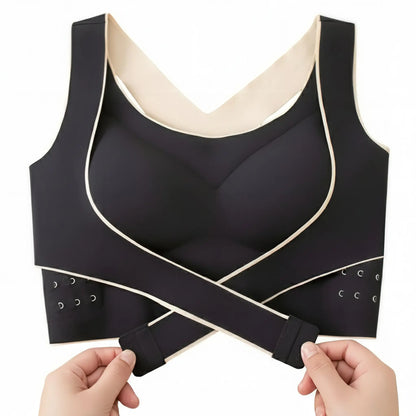 Black Crossover Push-up Support Bra | Shopander