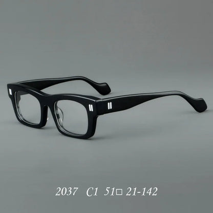 2037 Thick Square Acetate Glasses Frame Popular Casual Rivet Presbyopia Eyeglasses Men Women Retro Prescription Spectacle