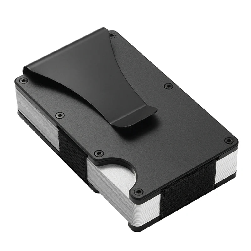 2025 Custom Metal Wallet Credit Card Holder, Aluminum Money Clip Wallet With RFID Blocking (Black)