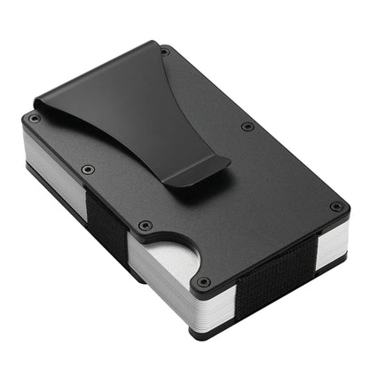 2025 Custom Metal Wallet Credit Card Holder, Aluminum Money Clip Wallet With RFID Blocking (Black)