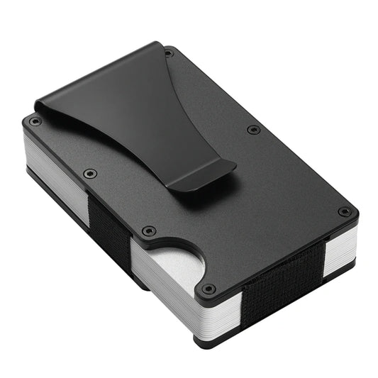 2025 Custom Metal Wallet Credit Card Holder, Aluminum Money Clip Wallet With RFID Blocking (Black)