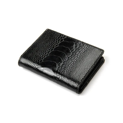 ODM Mini Cartera De Hombres Luxury High End Design Genuine Ostrich Leather Leg Skin Card Holder Wallet Vintage Smart Card Case