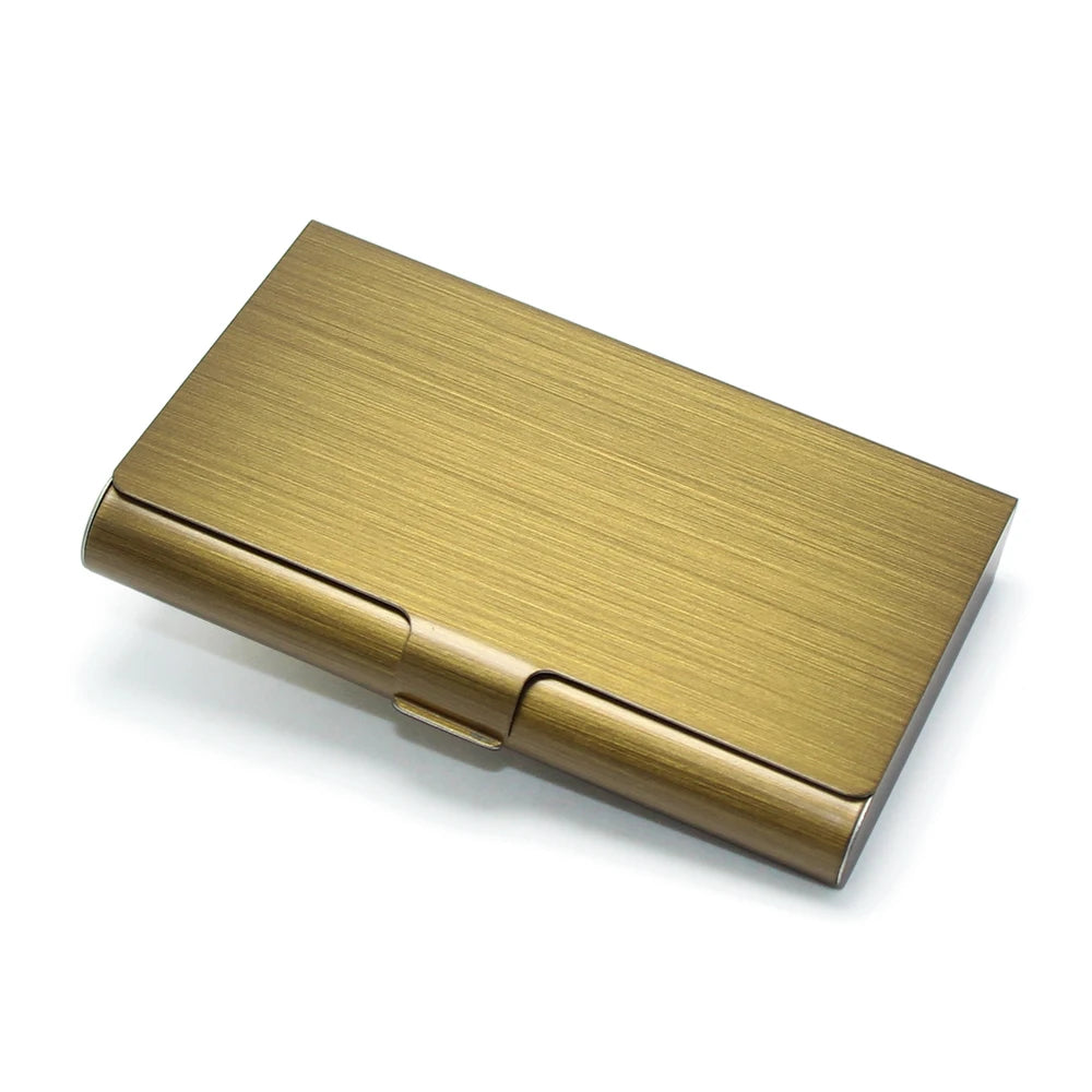 High Capacity Bank Cards Business Card Holder Gifts Silver Black Bronze Copper Metal Box Case Stainless Steel Credit Card Wallet