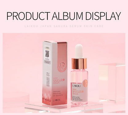 LAIKOU 17ML Japan Sakura Serum Nourish Essense Oil Control Pure 24K Gold Vitamin C Hyaluronic Acid Moisturing Skin Care Facecare