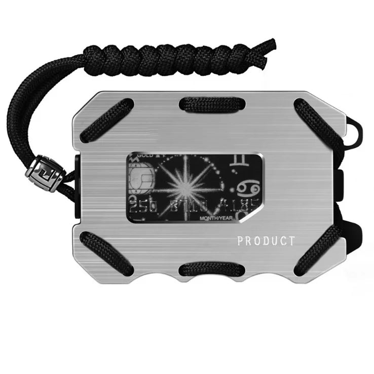 Aluminum Wallet With Elasticity Back Pouch ID Credit Card Holder RFID Mini Slim Wallet Automatic Pop up Bank Card Case