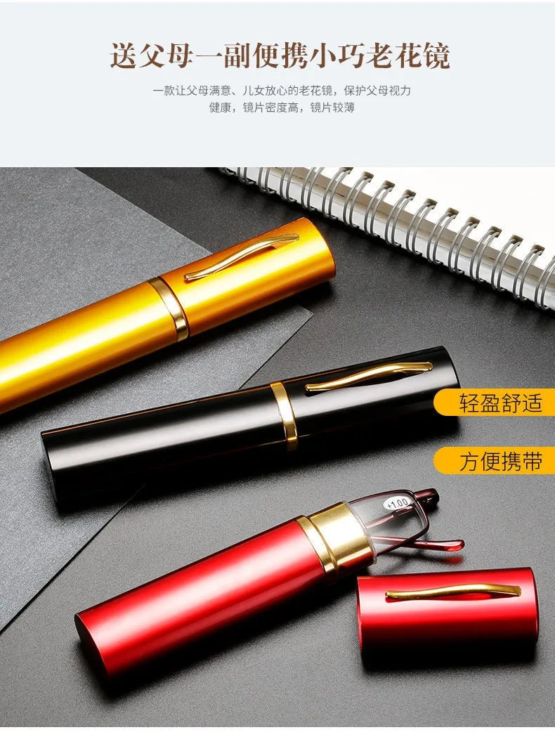 +1.5 2.0 2.5 Reading Glasses Women Men Ultralight Portable Mini Hyperopia Glasses Metal Presbyopia with diopters plus with box
