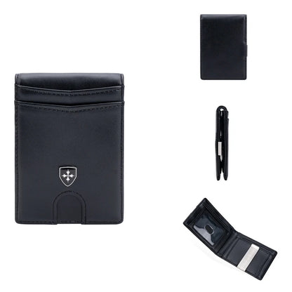 Wallet for Men Slim PU Leather Mens Wallet RFID Blocking Credit Card Holder with Money Clip