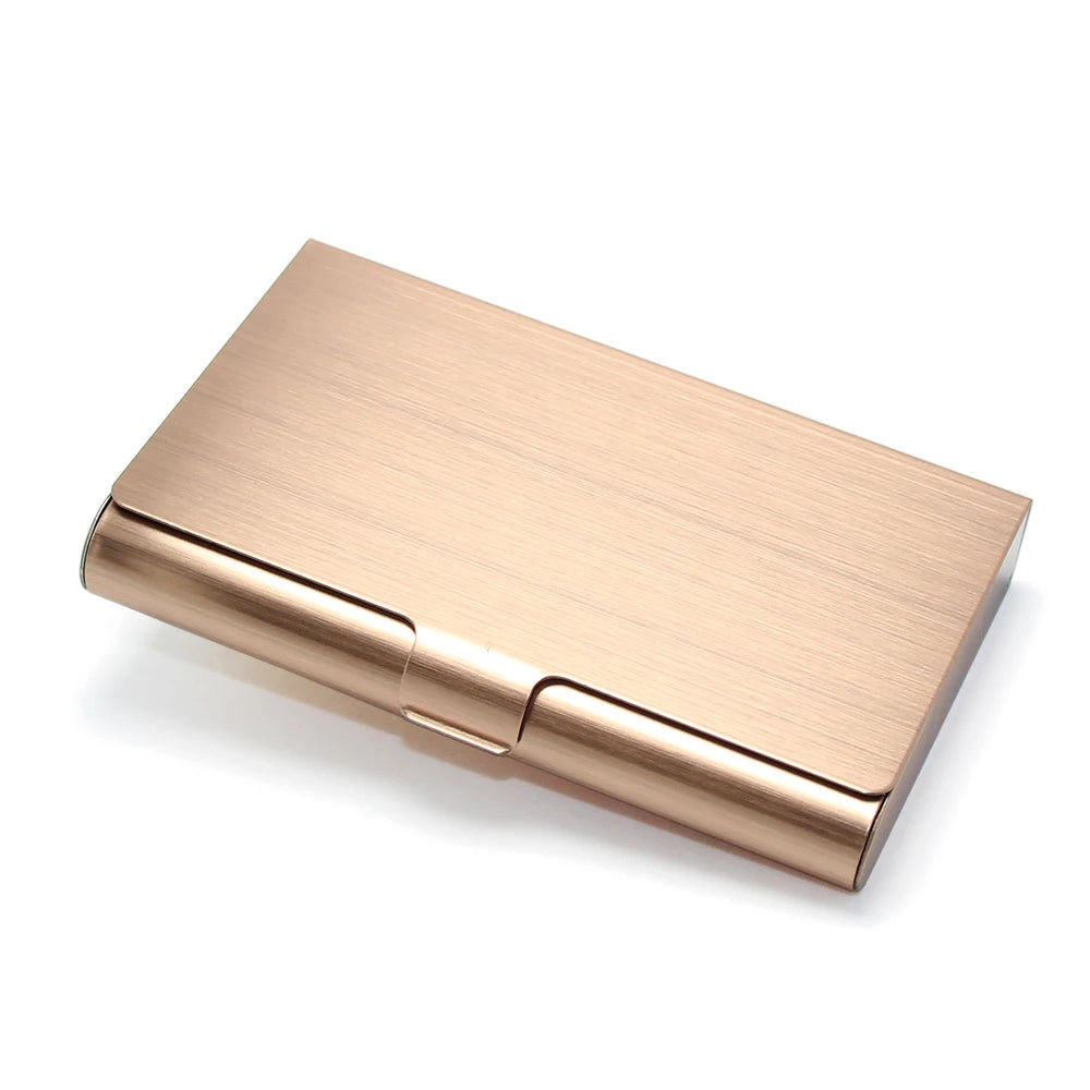 High Capacity Bank Cards Business Card Holder Gifts Silver Black Bronze Copper Metal Box Case Stainless Steel Credit Card Wallet