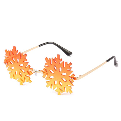 Hot Fashion Rimless Snowflake Sunglasses Novelty Unique Party Eyeglasses Fun Glasses Eyewear Decorations Accessories for Unisex
