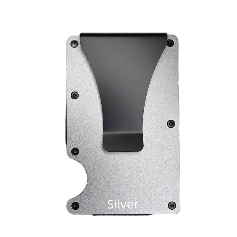 2025 Custom Metal Wallet Credit Card Holder, Aluminum Money Clip Wallet With RFID Blocking (Black)