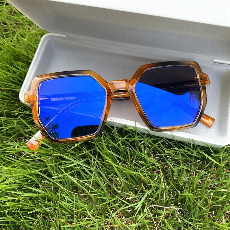 Anti Uv400 Outdoor Computer TR90 Spring Hinge Irregular Oversize Antireflet Lunettes Women Photochromic Blue Light Glasses Solid
