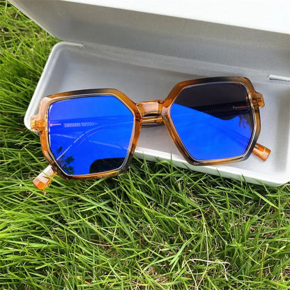 Anti Uv400 Outdoor Computer TR90 Spring Hinge Irregular Oversize Antireflet Lunettes Women Photochromic Blue Light Glasses Solid