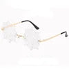 Hot Fashion Rimless Snowflake Sunglasses Novelty Unique Party Eyeglasses Fun Glasses Eyewear Decorations Accessories for Unisex