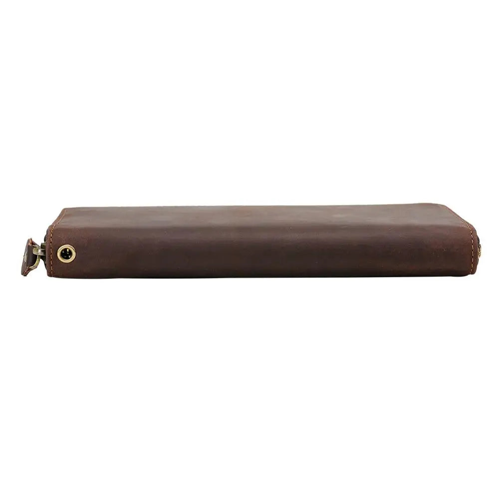 TIDING Retro Large Leather Casual Mens Clutch Travel Wallet Genuine Cowhide Leather Business Long Wallet