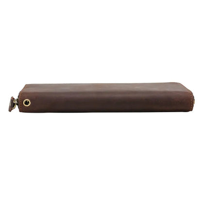 TIDING Retro Large Leather Casual Mens Clutch Travel Wallet Genuine Cowhide Leather Business Long Wallet