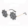 Hot Fashion Rimless Snowflake Sunglasses Novelty Unique Party Eyeglasses Fun Glasses Eyewear Decorations Accessories for Unisex