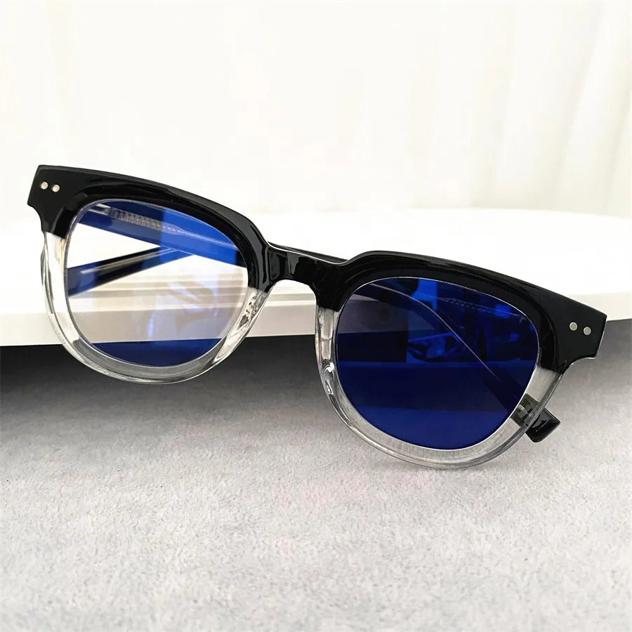 Anti Uv400 Outdoor Computer TR90 Spring Hinge Irregular Oversize Antireflet Lunettes Women Photochromic Blue Light Glasses Solid