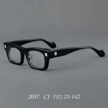 2037 Thick Square Acetate Glasses Frame Popular Casual Rivet Presbyopia Eyeglasses Men Women Retro Prescription Spectacle