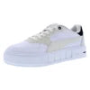 For Cali Court Pure Luxe Womens Shoes White Leather Lace-Up Round Toe Low Heel Casual Walking Style Authentic All Seasons