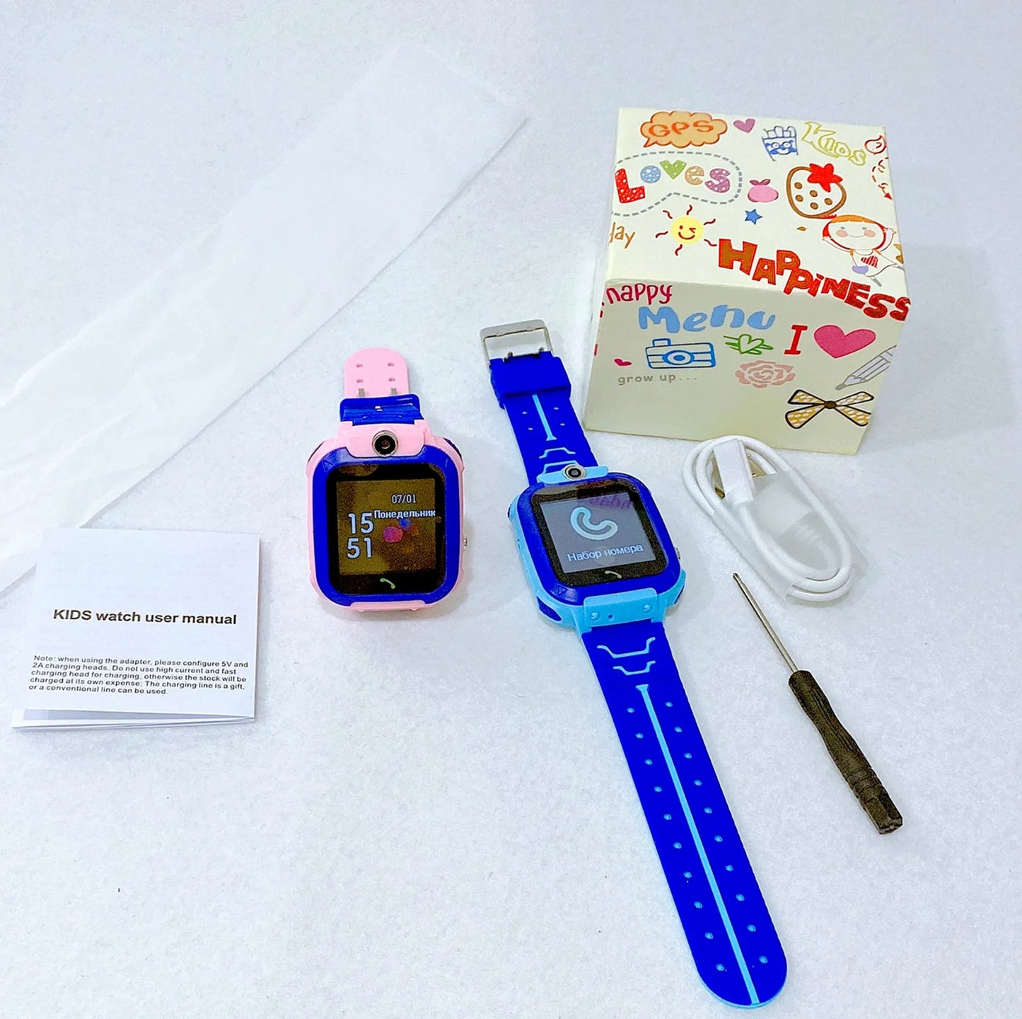 Q12B Kids Smart Watch Small Game Flashlight SIM Phone Child Care 2G LBS Tracking Digital Watch