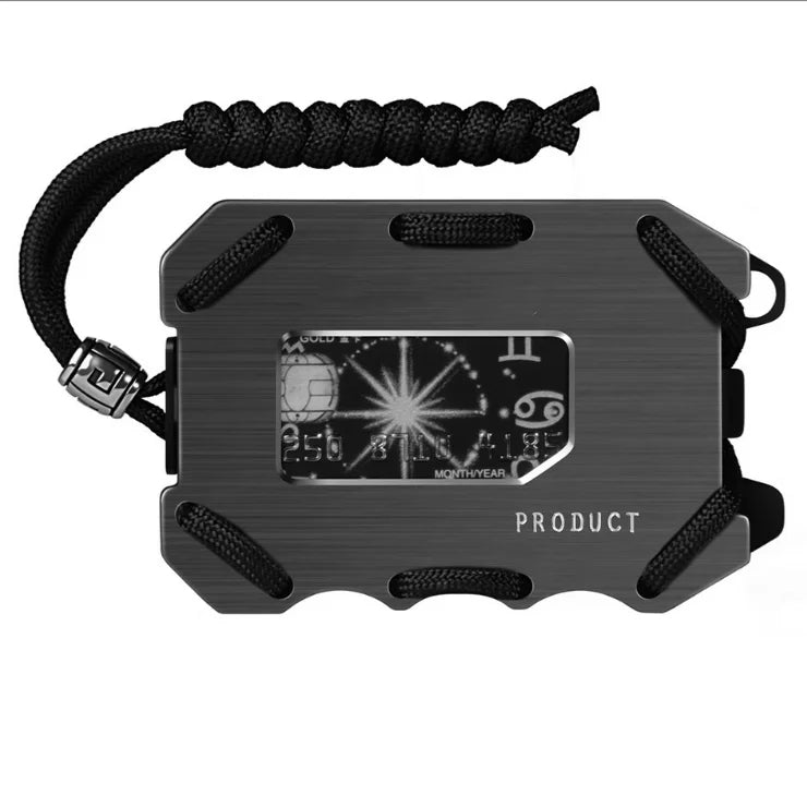 Aluminum Wallet With Elasticity Back Pouch ID Credit Card Holder RFID Mini Slim Wallet Automatic Pop up Bank Card Case