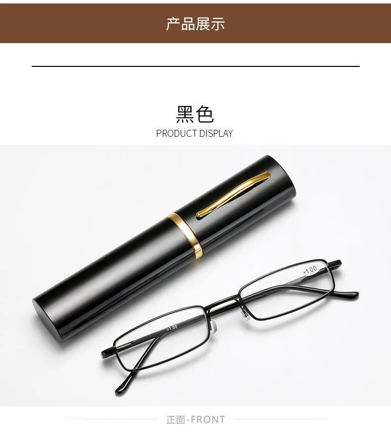 +1.5 2.0 2.5 Reading Glasses Women Men Ultralight Portable Mini Hyperopia Glasses Metal Presbyopia with diopters plus with box