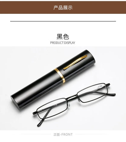 +1.5 2.0 2.5 Reading Glasses Women Men Ultralight Portable Mini Hyperopia Glasses Metal Presbyopia with diopters plus with box