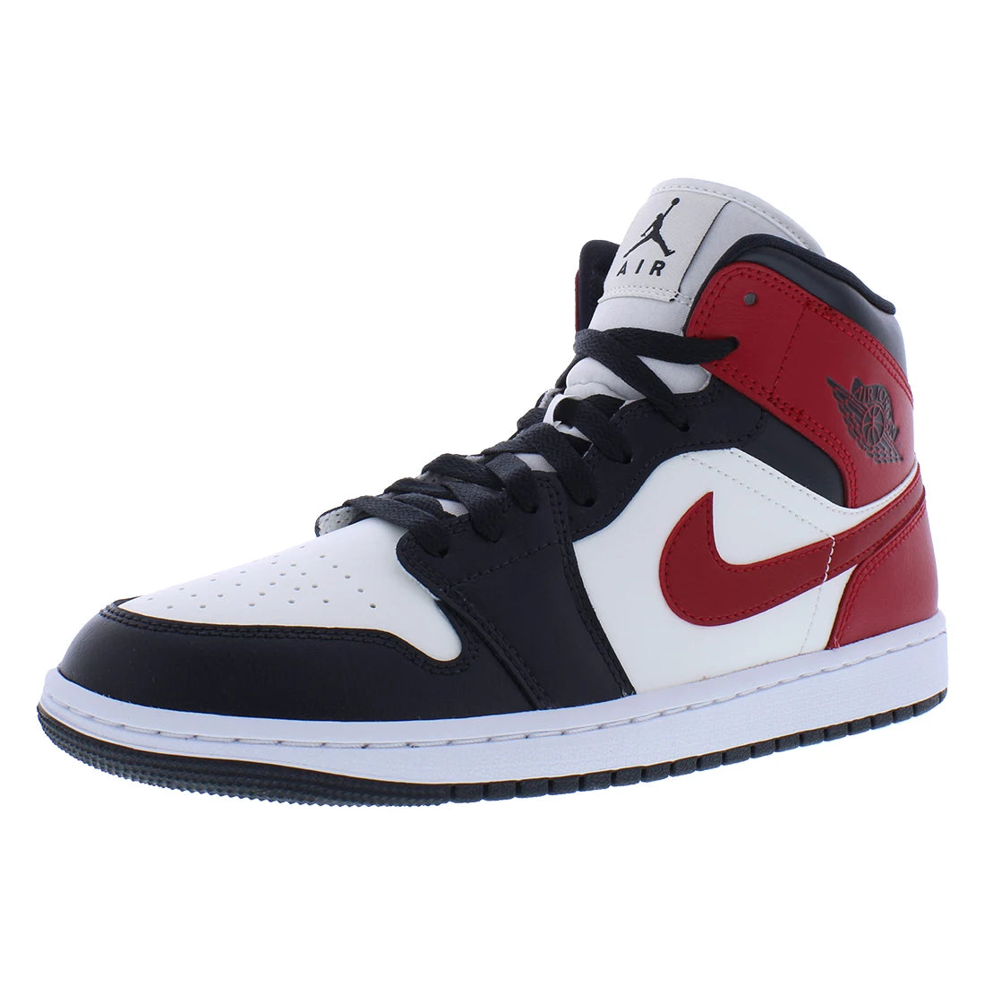 For for Air for 1 Mid Women's Shoes Size 10 Summer/Spring/Winter Athletic Leather Upper Sail/Gym Red/Off Noir/White Vietnam