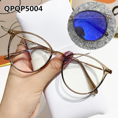 Anti Uv400 Outdoor Computer TR90 Spring Hinge Irregular Oversize Antireflet Lunettes Women Photochromic Blue Light Glasses Solid