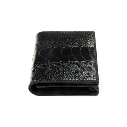 ODM Mini Cartera De Hombres Luxury High End Design Genuine Ostrich Leather Leg Skin Card Holder Wallet Vintage Smart Card Case
