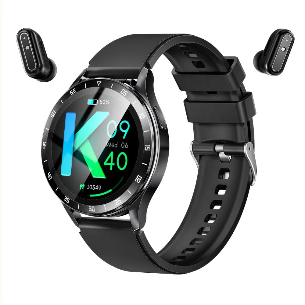 X10 2 in 1 Smart Watch with TWS Earbuds NFC IP67 Waterproof Fitness Tracker Heart Rate Blood Oxygen Monitor 1.39" HD Touchscreen