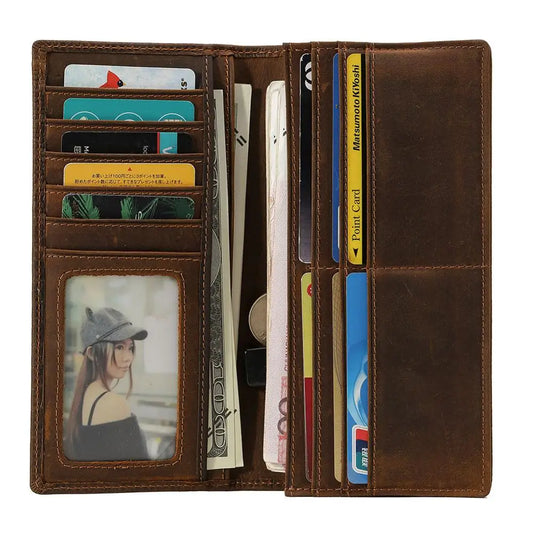 Biford Long Genuine Leather Wallet Embossed Leather Wallet Crocodile Textured Leather Wallet Money Bag